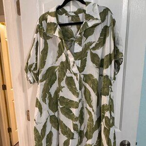 Belle Isle by Torrid Leaf Print Shirt Dress Size 2 New